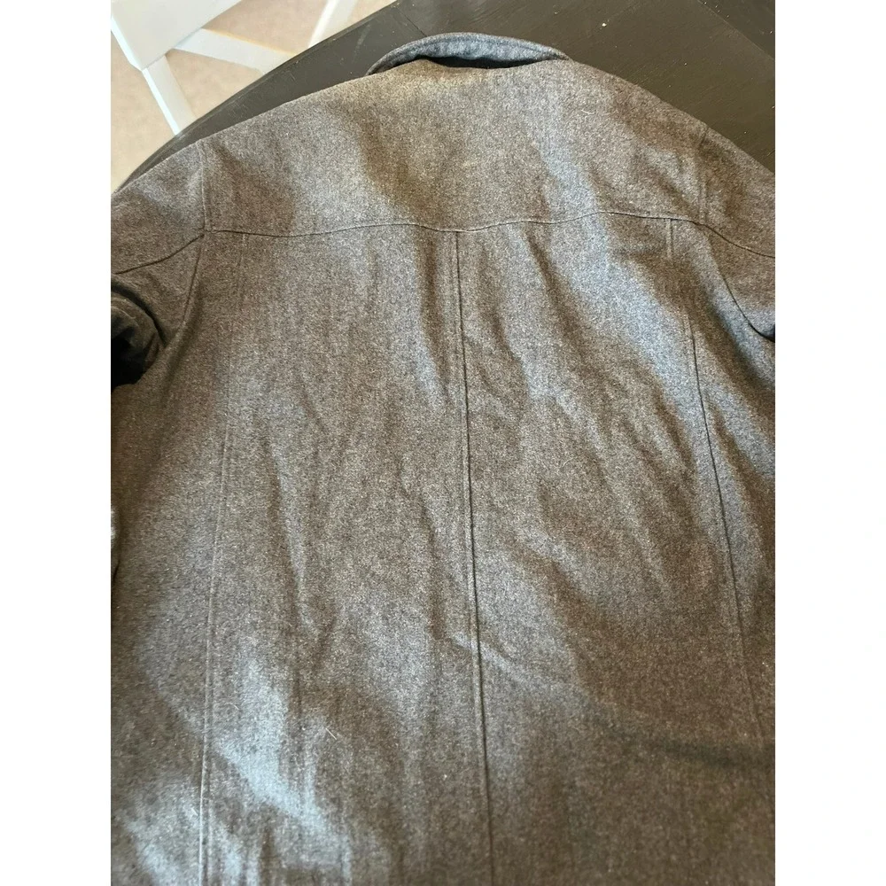 Steve Barrys The Woolly Mammoth Mens XL Gray Wool Blend Button Front Coat‎